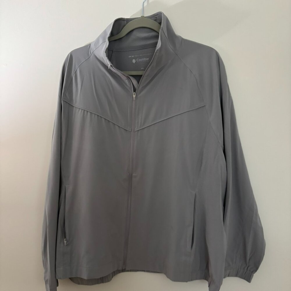 Coolibar Unisex Sprinter Sport Jacket - Light Gray - UPF 50+ - Size XXL